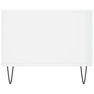 Tavolino da Salotto Bianco Lucido 90x50x40 cm Legno Multistrato 829206