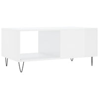 Tavolino da Salotto-Tavolino da soggiorno-Tavolo Bianco Lucido 90x50x40 cm Legno Multistrato 686829