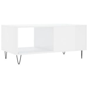 Tavolino da Salotto-Tavolino da soggiorno-Tavolo Bianco Lucido 90x50x40 cm Legno Multistrato 686829
