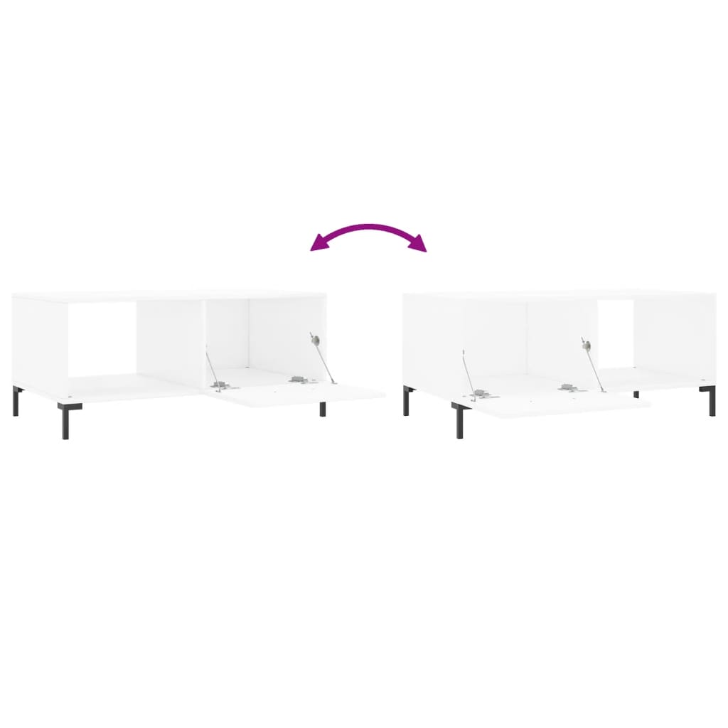 Tavolino da Salotto Bianco 90x50x40 cm in Legno Multistrato 829212