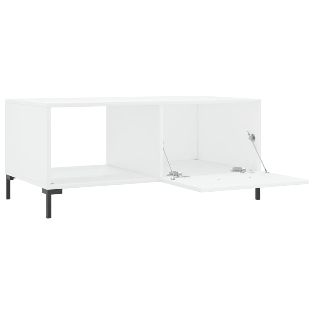 Tavolino da Salotto-Tavolino da soggiorno-Tavolo Bianco Lucido 90x50x40 cm Legno Multistrato 819118