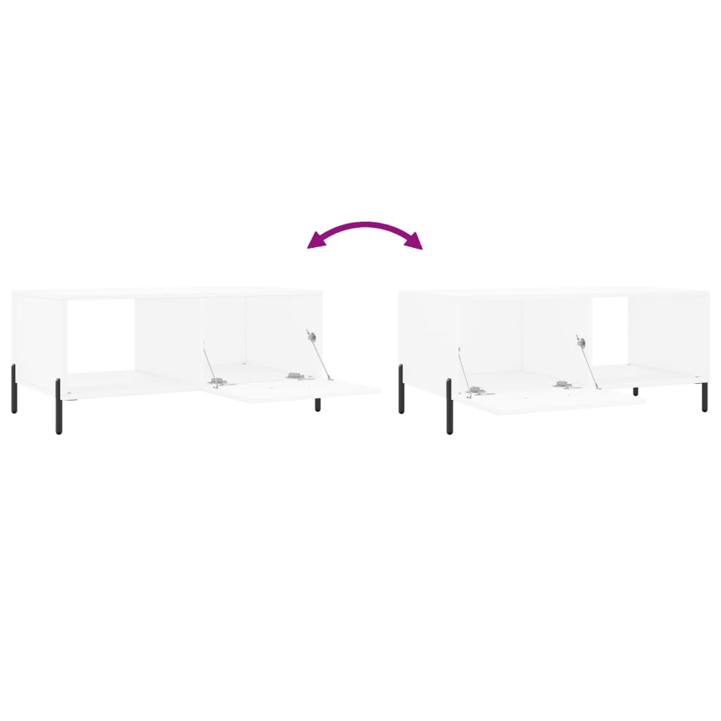 Tavolino da Salotto Bianco 90x50x40 cm in Legno Multistrato 829220