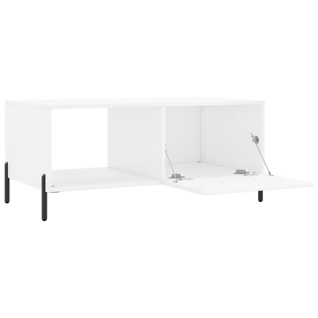 Tavolino da Salotto Bianco Lucido 90x50x40 cm Legno Multistrato 829222