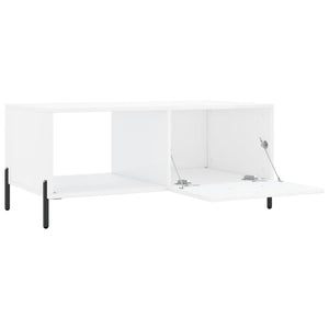 Tavolino da Salotto Bianco Lucido 90x50x40 cm Legno Multistrato 829222