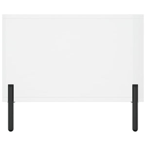 Tavolino da Salotto Bianco Lucido 90x50x40 cm Legno Multistrato 829222