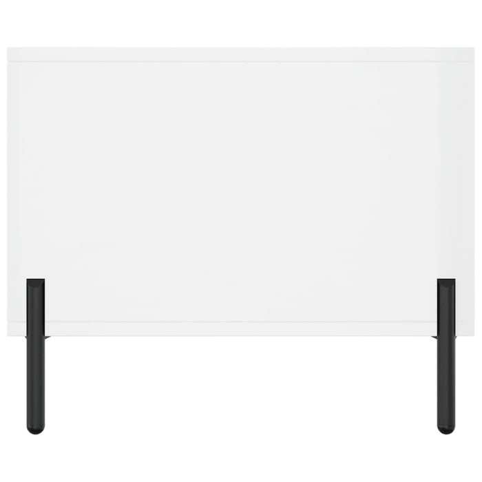 Tavolino da Salotto Bianco Lucido 90x50x40 cm Legno Multistrato 829222