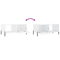 Tavolino da Salotto Bianco Lucido 90x50x40 cm Legno Multistrato 829222