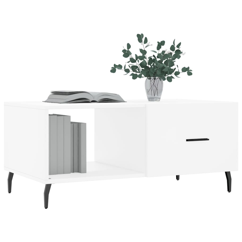 Tavolino da Salotto Bianco 90x50x40 cm in Legno Multistrato 829228