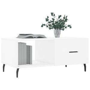 Tavolino da Salotto Bianco 90x50x40 cm in Legno Multistrato 829228