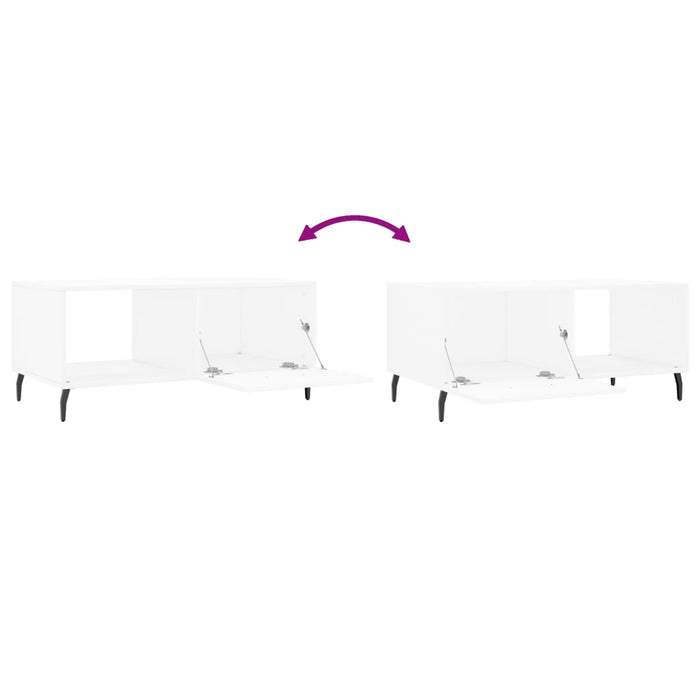 Tavolino da Salotto-Tavolino da soggiorno-Tavolo Bianco 90x50x40 cm in Legno Multistrato 686231