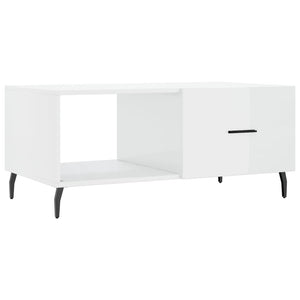 Tavolino da Salotto Bianco Lucido 90x50x40 cm Legno Multistratocod mxl 80101