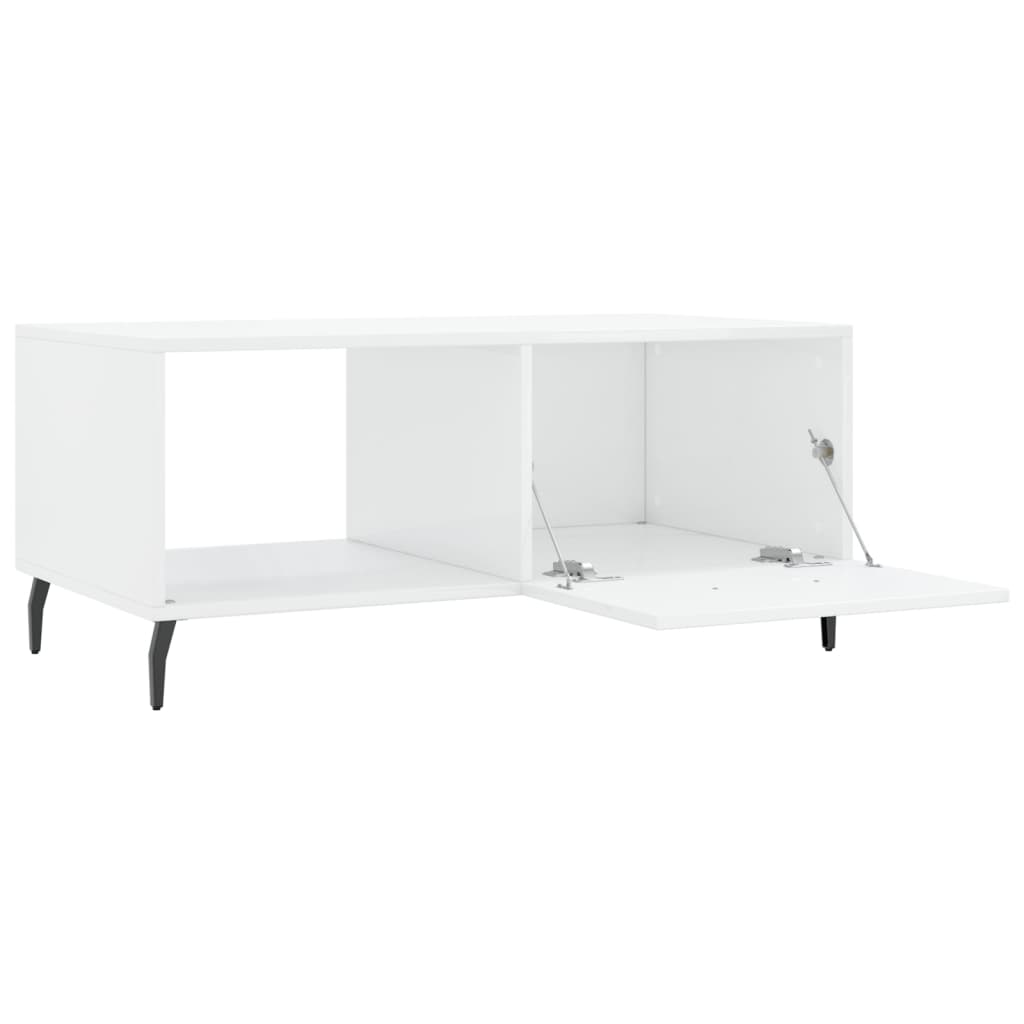 Tavolino da Salotto Bianco Lucido 90x50x40 cm Legno Multistrato 829230