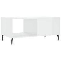 Tavolino da Salotto Bianco Lucido 90x50x40 cm Legno Multistrato 829230
