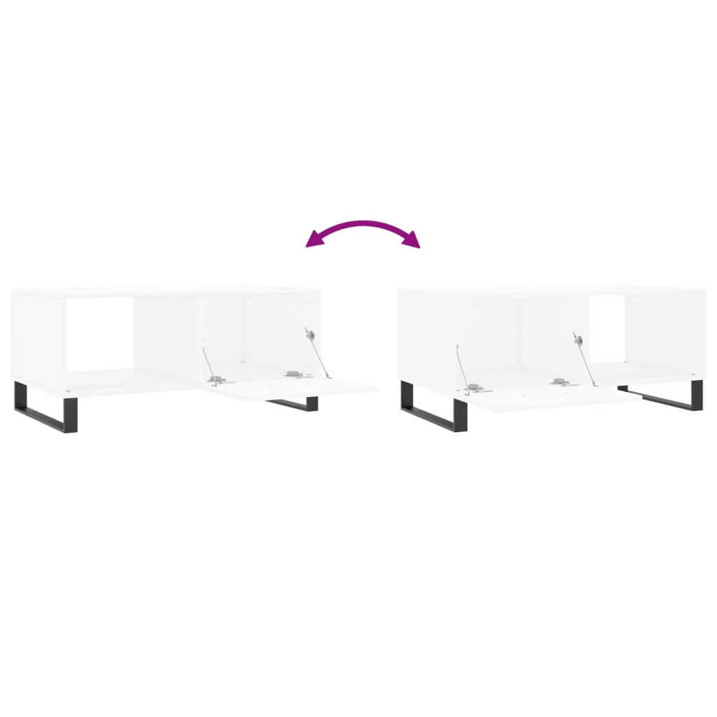 Tavolino da Salotto-Tavolino da soggiorno-Tavolo Bianco 90x50x40 cm in Legno Multistrato 453874