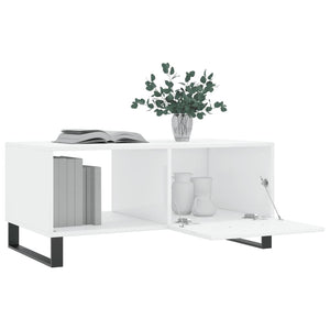 Tavolino da Salotto Bianco Lucido 90x50x40 cm Legno Multistrato 829238