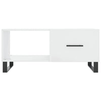 Tavolino da Salotto Bianco Lucido 90x50x40 cm Legno Multistrato 829238
