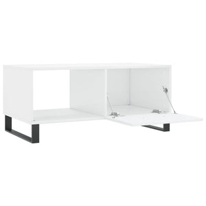 Tavolino da Salotto Bianco Lucido 90x50x40 cm Legno Multistrato 829238