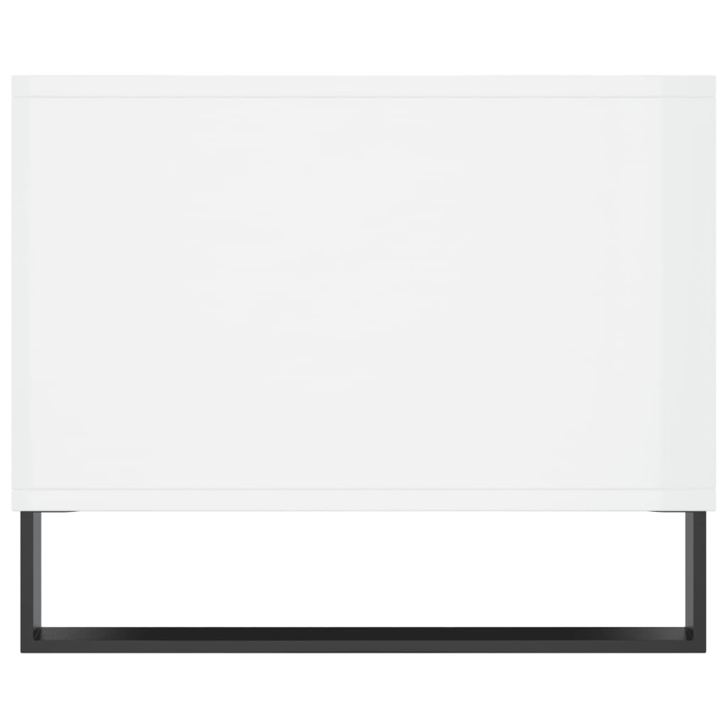 Tavolino da Salotto Bianco Lucido 90x50x40 cm Legno Multistrato 829238