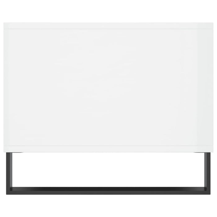 Tavolino da Salotto Bianco Lucido 90x50x40 cm Legno Multistrato 829238