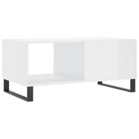 Tavolino da Salotto Bianco Lucido 90x50x40 cm Legno Multistrato 829238
