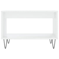 Tavolino da Salotto Bianco Lucido 60x50x40 cm Legno Multistrato 829254