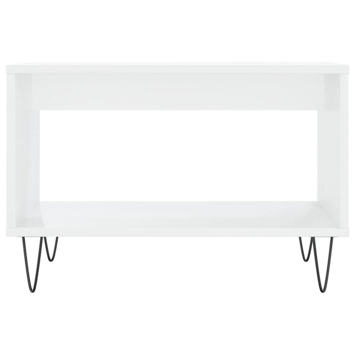 Tavolino da Salotto Bianco Lucido 60x50x40 cm Legno Multistrato 829254