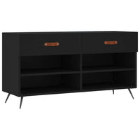 Panca Porta Scarpe Nera 102x35x55 cm in Legno Multistrato 829709