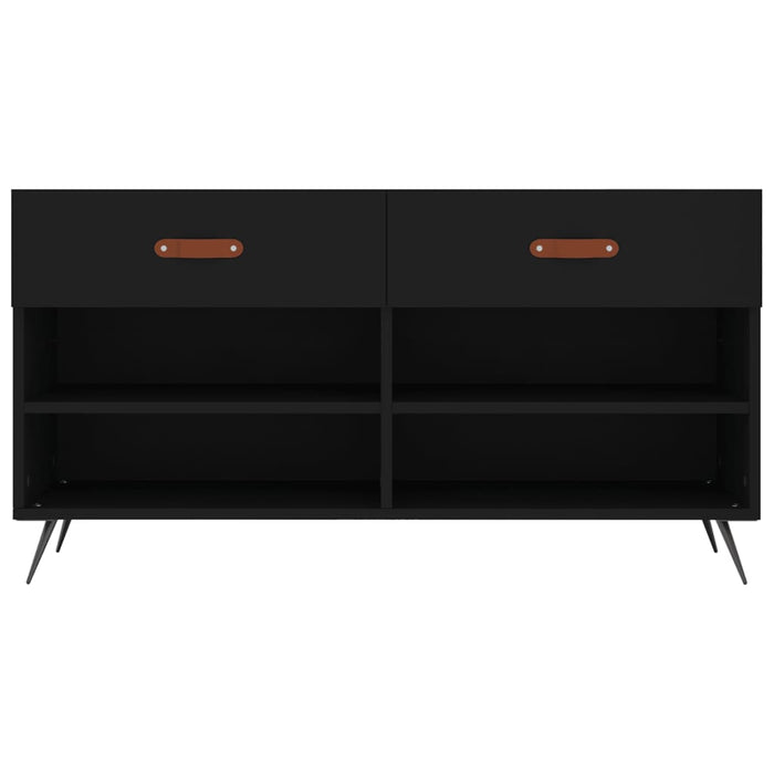 Panca Porta Scarpe Nera 102x35x55 cm in Legno Multistrato 829709