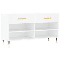 Panca Porta Scarpe Bianca 102x35x55 cm in Legno Multistrato 829716