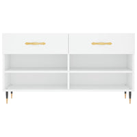 Panca Porta Scarpe Bianca 102x35x55 cm in Legno Multistrato 829716