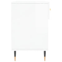 Panca Porta Scarpe Bianco Lucido 102x35x55 cm Legno Multistrato