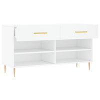 Panca Porta Scarpe Bianca 102x35x55 cm in Legno Multistrato