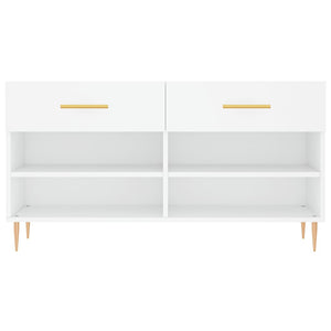 Panca Porta Scarpe Bianca 102x35x55 cm in Legno Multistrato