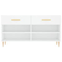 Panca Porta Scarpe Bianca 102x35x55 cm in Legno Multistrato 829724