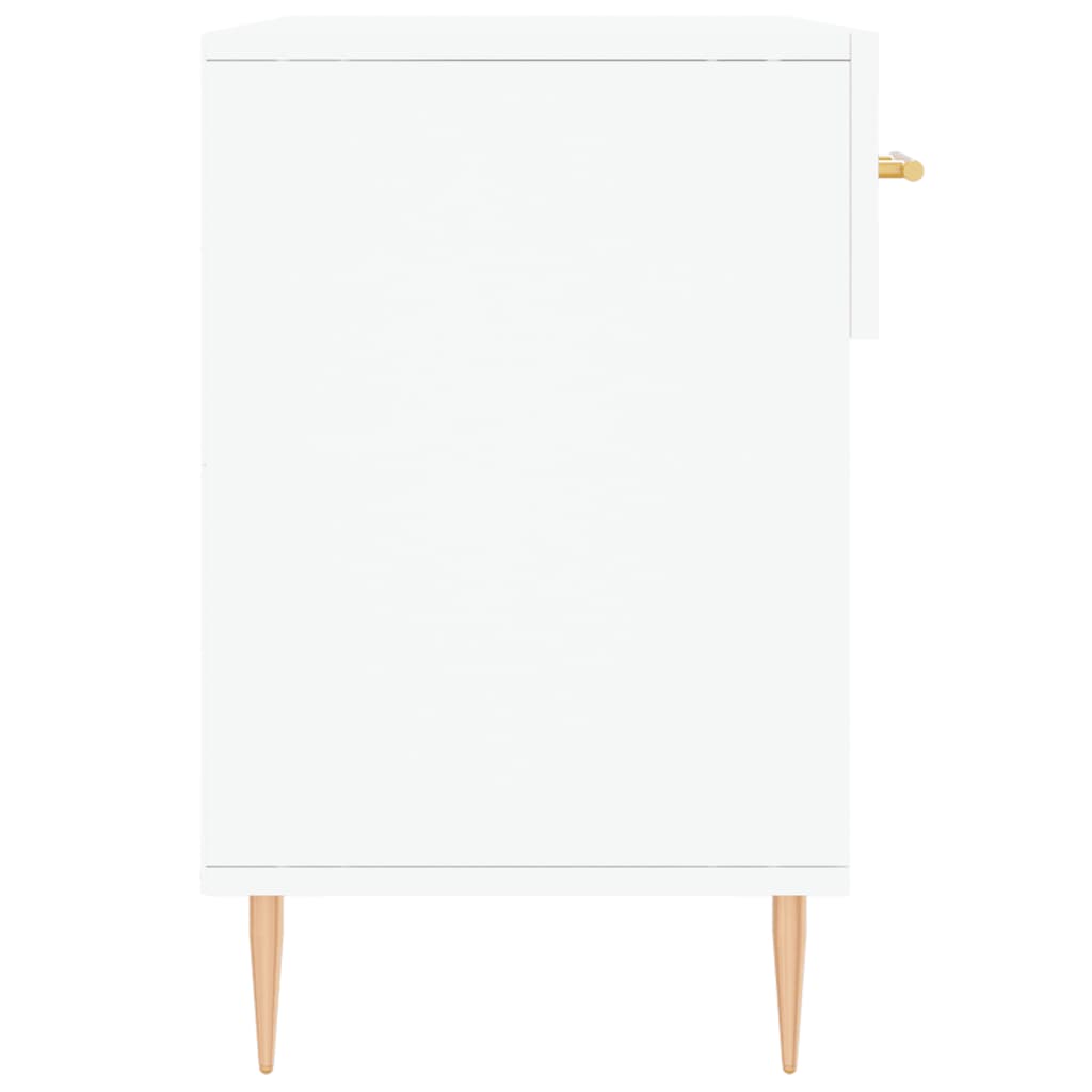 Panca Porta Scarpe Bianca 102x35x55 cm in Legno Multistrato