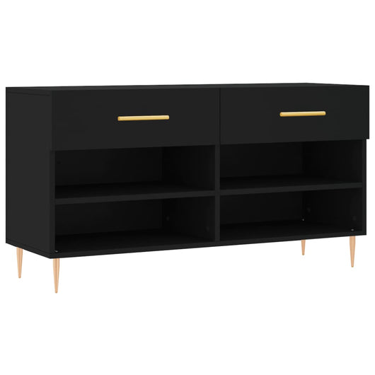 Panca Porta Scarpe Nera 102x35x55 cm in Legno Multistratocod mxl 127634