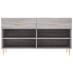 Panca Porta Scarpe Grigio Sonoma 102x35x55 cm Legno Multistrato