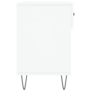 Panca Porta Scarpe Bianca 102x35x55 cm in Legno Multistrato