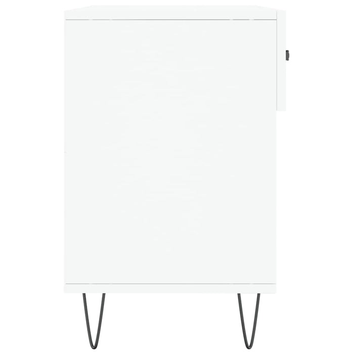 Panca Porta Scarpe Bianca 102x35x55 cm in Legno Multistrato