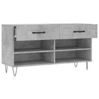 Panca Porta Scarpe Grigio Cemento 102x35x55cm Legno Multistrato 829736