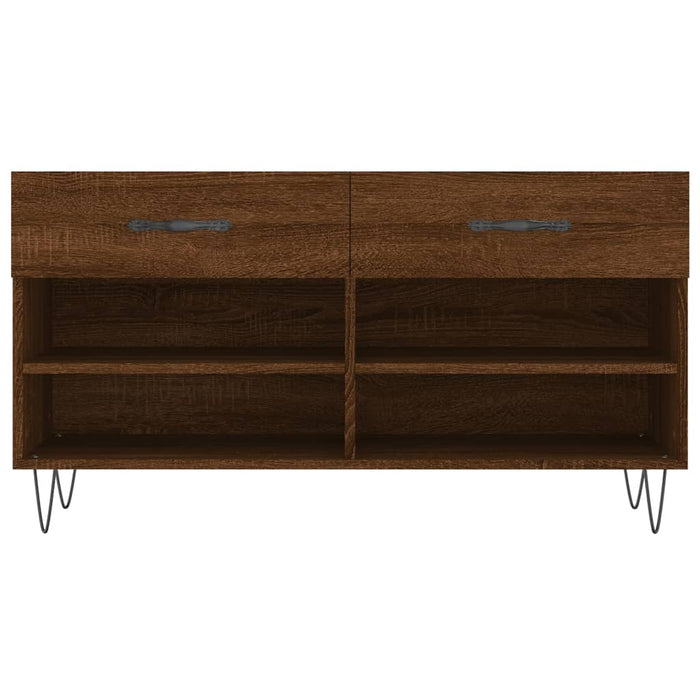 Panca Porta Scarpe Rovere Marrone 102x35x55cm Legno Multistrato