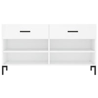 Panca Porta Scarpe Bianca 102x35x55 cm in Legno Multistrato 829740