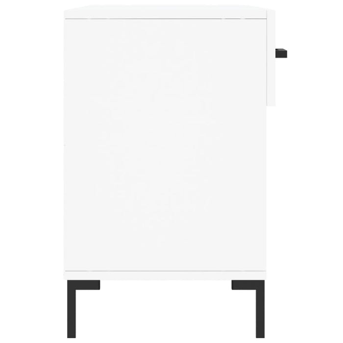 Panca Porta Scarpe Bianca 102x35x55 cm in Legno Multistrato 829740