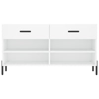 Panca Porta Scarpe Bianca 102x35x55 cm in Legno Multistrato 829748