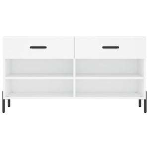 Panca Porta Scarpe Bianca 102x35x55 cm in Legno Multistrato 829748