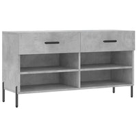 Panca Porta Scarpe Grigio Cemento 102x35x55cm Legno Multistrato 829752