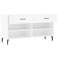 Panca Porta Scarpe Bianca 102x35x55 cm in Legno Multistrato 829756