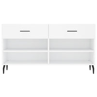 Panca Porta Scarpe Bianca 102x35x55 cm in Legno Multistrato 829756