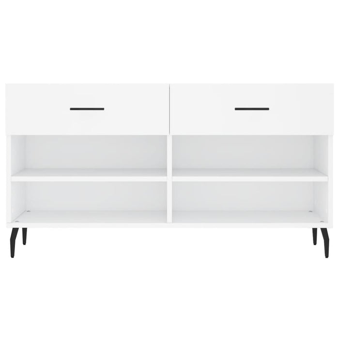 Panca Porta Scarpe Bianca 102x35x55 cm in Legno Multistrato 829756