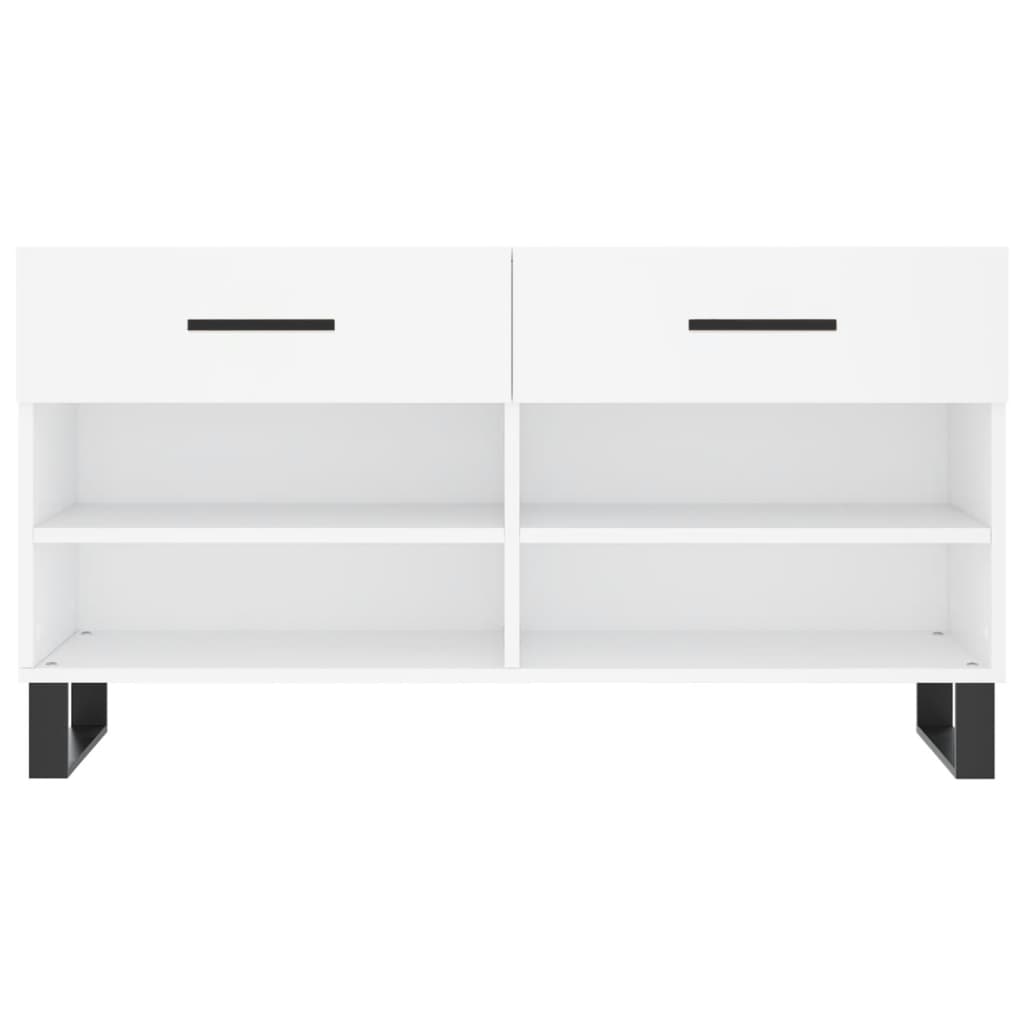 Panca Porta Scarpe Bianca 102x35x55 cm in Legno Multistrato